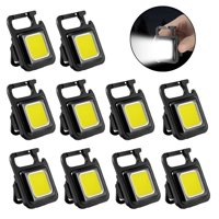 Genérico - Packx10 Mini Linterna Llavero Led Iman Gancho Recargable