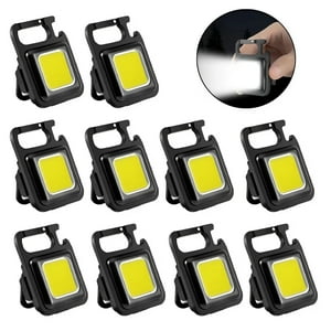 Genérico - Packx10 Mini Linterna Llavero Led Iman Gancho Recargable