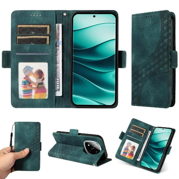 Carcasa FOXDOCK Xiaomi Redmi Note 14 Pro Plus 5G de cuero PU, diseño acolchado clásico, protección contra caídas y rayones