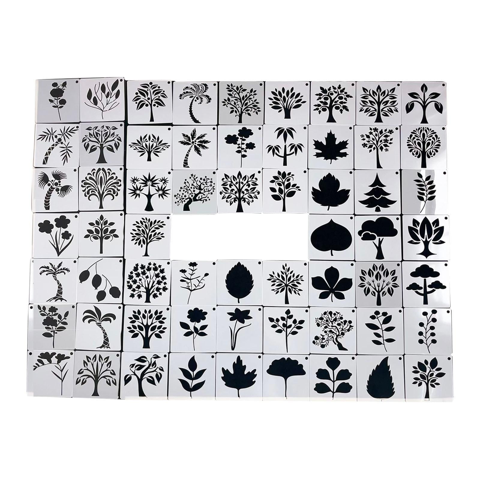 Magideal - Plantillas De Pintura Para Macetero, Plantilla De Pintura De Flores, Decoración Del Hogar, Arte Artístico Decorativo, Artesanía Para Pintura Manual En