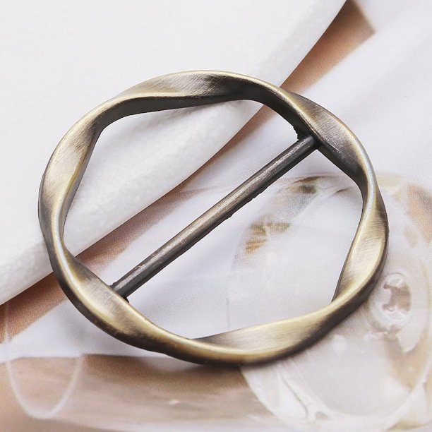 Scarf Ring Clip T-shirt Tie Clips Fashion Metal Round Circle Clip Buckle Clothing Ring Wrap Holder With 1 Storage Bag