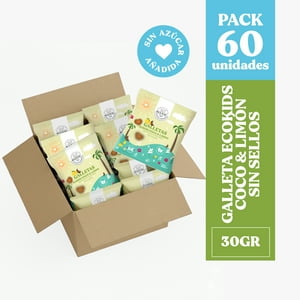 Ecovida S.A - Galleta Ecokids Sin Sellos Coco & Limón 30Gr - Caja 60 Und