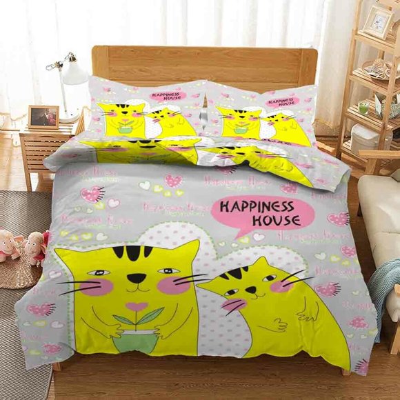 Lovely Beginnings Duvet Quilt Covers Pillow Case Bedding Sets3-Piece Bedding Set (1 Duvet Cover + 2 Pillow Shams)
