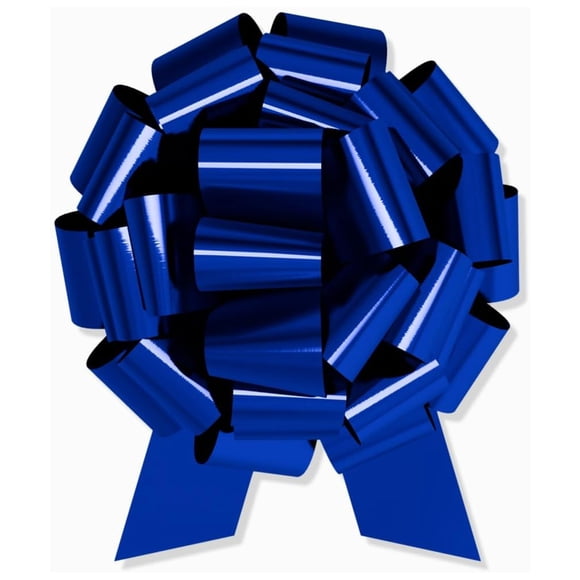 Lazo para Regalo InstaBows 30 cm Grande Azul Metálico con Cuerda para Tirar