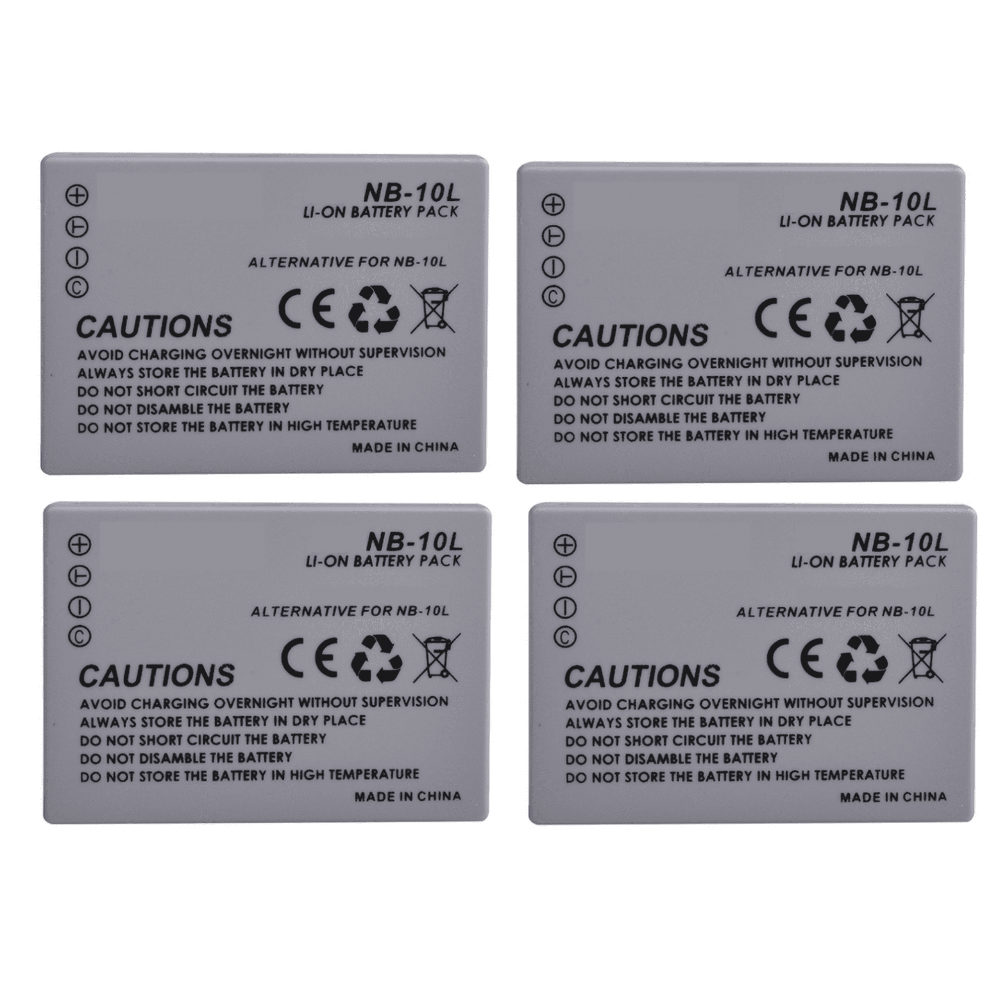 Genérico - 4 Baterías Nb-10l Canon Alternativa