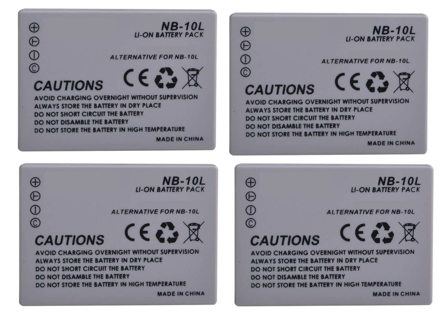 Genérico - 4 Baterías Nb-10L Canon Alternativa