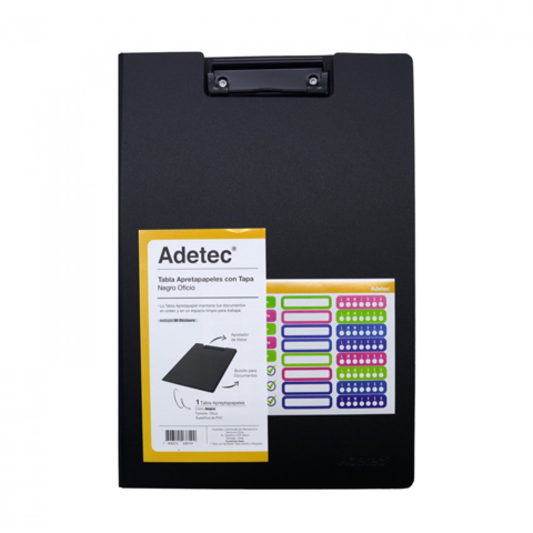 Tabla Con Apretador Negro Oficio Doble Adetec