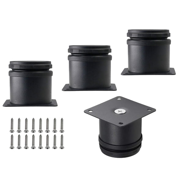 Patas para muebles Kyuionty, juego de 4, acero inoxidable, 5 cm, negras