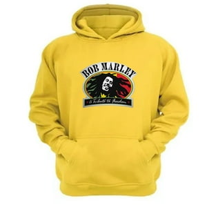 Genérico - Polerón Canguro Bob Marley Amarillo Talla L Unisex