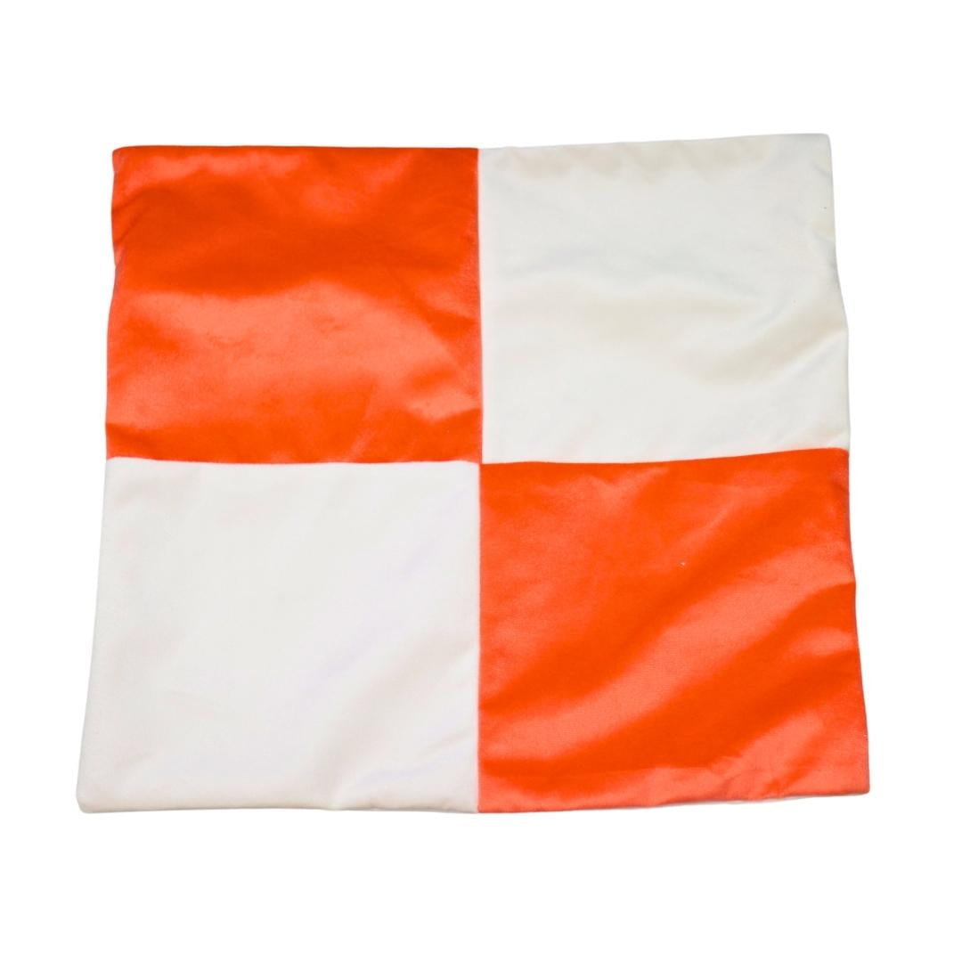 Máxima Design - Funda Cojín Gabriela Naranjo Blanco Felpa 50x50 Cm