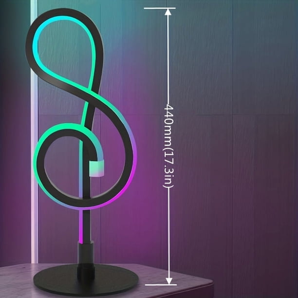 Musical Note Lights Dynamic Pickup Atmosphere Symphony Table Lamp Usb Sound Control Rhythm RGB Bedroom Decoration Background Live Color; Decorative Symphony Atmosphere Lamp