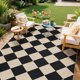 thumbnail image 2 of Alfombra GarveeHome 142x178 cm a cuadros de yute negro, 2 of 8