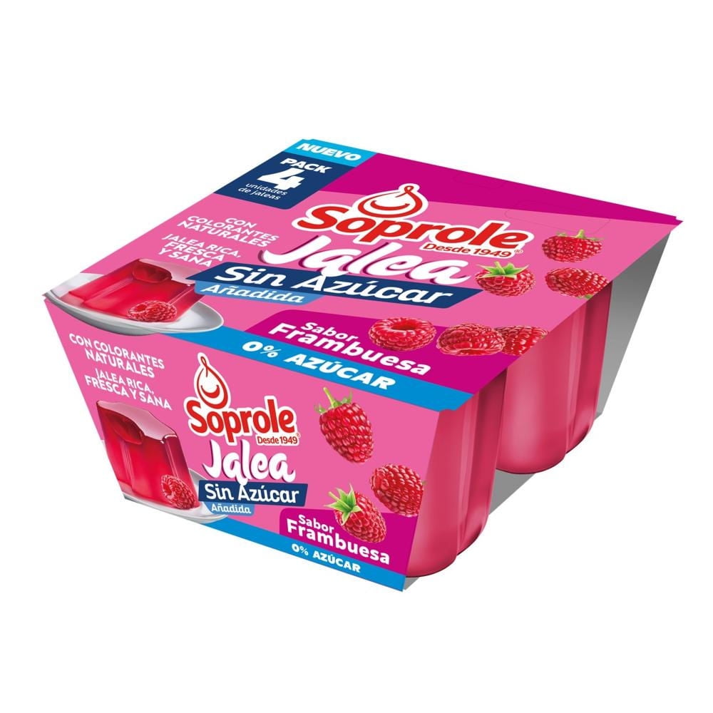 Pack Jalea Pote Frambuesa 4 Unidades, 440 G 440 g Soprole