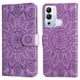 thumbnail image 4 of Funda tipo cartera FOXDOCK para Infinix Hot 12i , diseño girasol en relieve, cuero PU, cierre magnético, soporte y tarjetero, 4 of 5