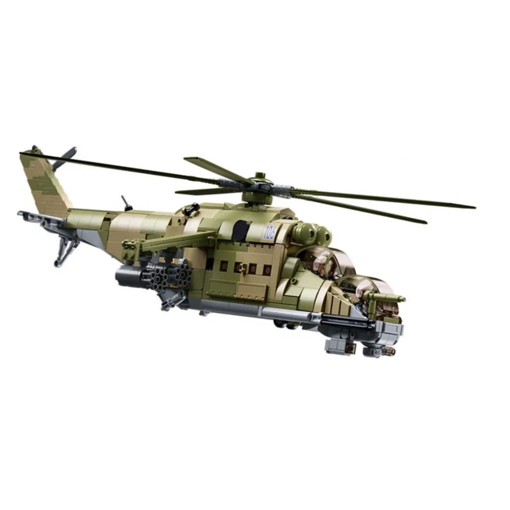 Sluban - Helicoptero Ruso Mil Mi-24 Hind, Compatible Lego