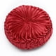 thumbnail image 1 of XmhyTop Almohada decorativa redonda plisada, terciopelo suave y felpa neutra, 1 pieza, 15 pulgadas de diámetro, cojín de asiento, Estilo B, Rojo, 1 of 5