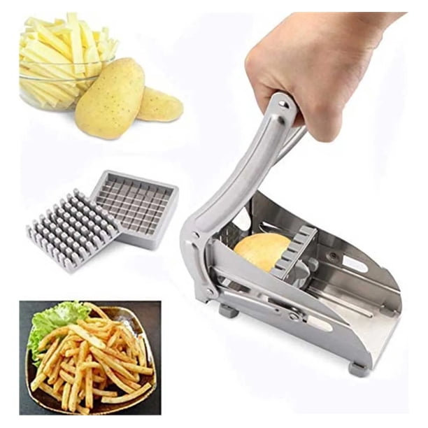 Cortador De Papas Fritas Acero Inoxidable Cuchillas Intercambiables Picador De Papas Manual Bastones Maquina Cocina FIGOIMPORT