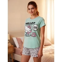 Pijama Mujer Hello Kitty Verde M