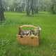 thumbnail image 3 of Cesta de picnic de madera plegable para exteriores, mesa de picnic portátil para vino, mesa de picnic 2 en 1, cesta de almacenamiento de madera convertible para picnic al aire libre o en interiores (c, 3 of 3