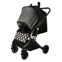 Coche De Paseo Reversible Multiposiciones By Lubabycas Negro Blanco