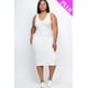 thumbnail image 3 of Vestido Ajustado sin Mangas Acanalado en Talla Grande, 3 of 9