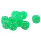 thumbnail image 1 of Paquete De 10 Dados Acrílicos D6 De Seis Caras Para Juguetes De Juego De Mesa De Fiesta D&D TRPG Verde, 1 of 3