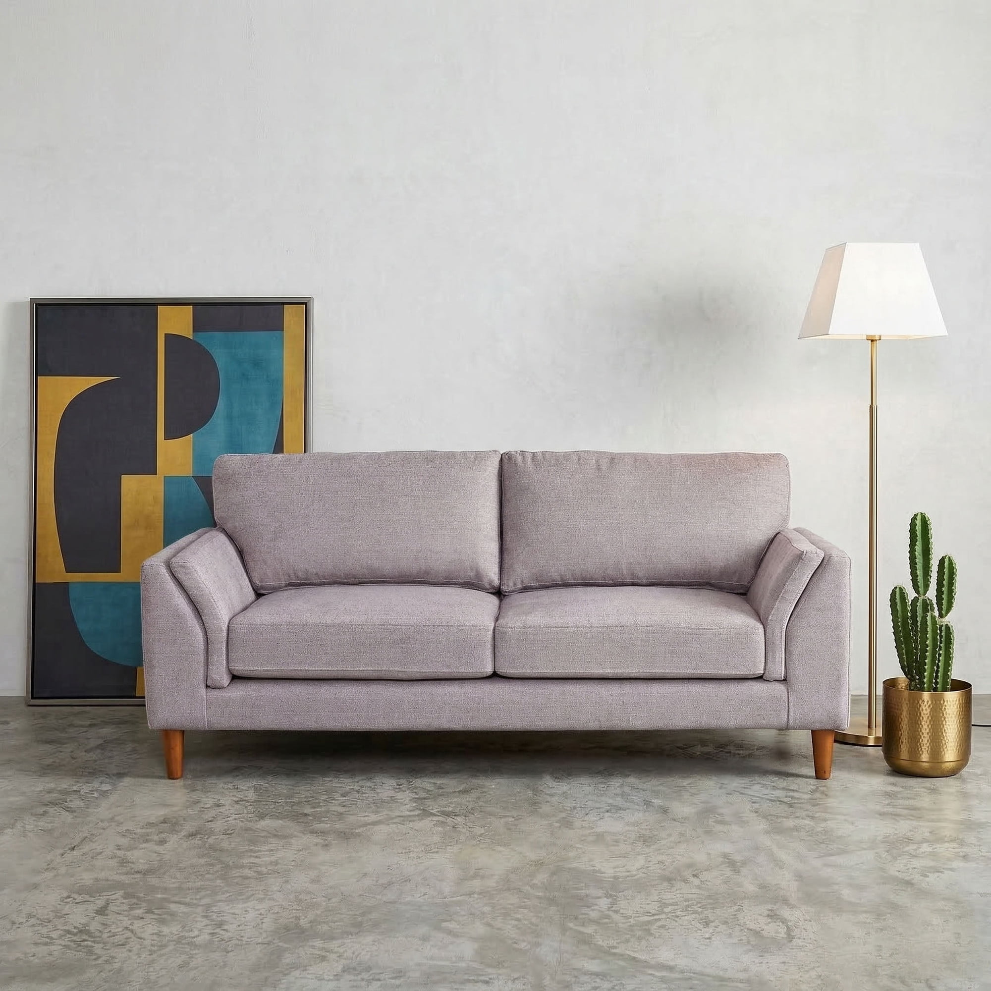 Latam Home - Sofa Milan 3c Con Resortes Pocket Lino Gris Claro