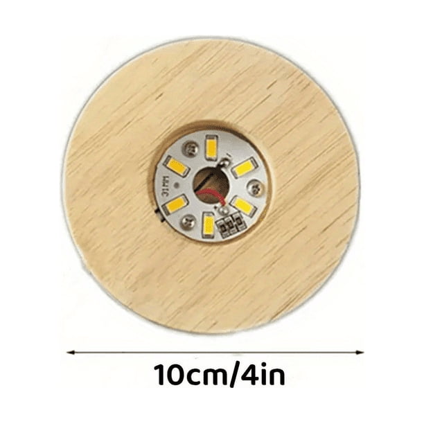 1 Pcs Wood Light Display Base Wooden LED Light Display Base Wood LED Display Base Stand For 3D Crystal Glass Resin Art,Solid Wood LED Night Light Base, Light Rotating Display Stand Display Lamp Base