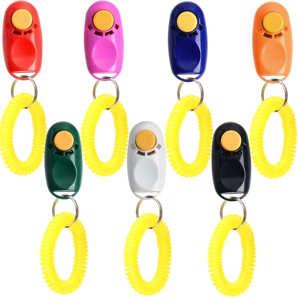 Clicker Coolrunner para adiestramiento de perros, 7 unidades, 7 colores, con correa para la muñeca