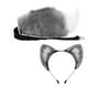 thumbnail image 3 of Conjunto De Orejas Y Cola De Piel Sintética Diadema Con Orejas De Piel Sintética Cola Sintética Para Fiesta Gris Blanco, 3 of 3