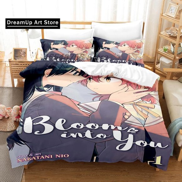 Fashion Bloom Into You Bedding Set Bed Set Adult Kid Bedroom Duvet cover Sets Anime