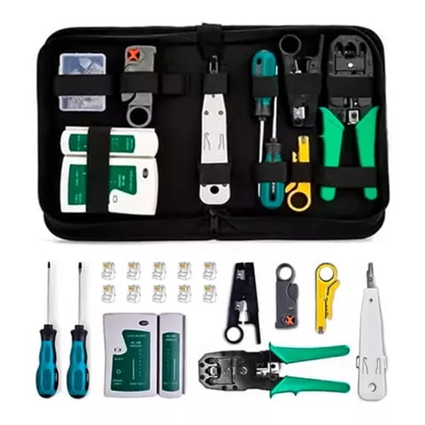 Genérico - Kit Herramientas Cableado Tester Rj45 Utp Lan Crimpeadora