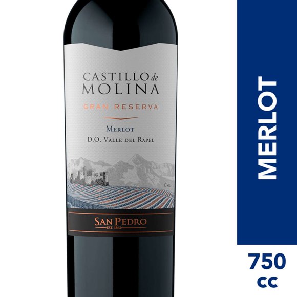 Vino Tinto Castillo de Molina Merlot Gran Reserva Botella, 750 cc