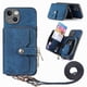 thumbnail image 1 of Funda Tipo Cartera con Correa Cruzada para iPhone 15 Plus Protección Contra Golpes Azul, 1 of 6