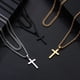 thumbnail image 5 of Collar Yooblue con Dije de Cruz en Acero Inoxidable en Capas, 5 of 7