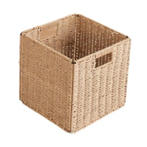 Magideal - Cesta De Almacenamiento Cesta Tejida Cubos De Almacenamiento, Organizador Hecho A Mano Contenedor De De Agua Organizador De Lavandería Bolsas 25X25X25Cm