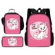 thumbnail image 1 of 3 pcs set Cartoon Maries Cat Child School Backpack with Lunch Bags ,Pencil Bags ,Cartoon School Bags for Boys Girls Best Gift, 1 of 3