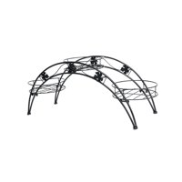 Magideal - Con 3 Bandejas Para Macetas, Soporte Para Macetas, Soporte En Forma De Arco, Soporte Para Jardín, Metal, Arte Del Hierro, Contenedor De Jardín, Soport