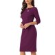 thumbnail image 4 of INSPIRE CHIC Vestido Vintage para Mujer Conjunto de Maestra para Regreso a Clases Vestido de Manga 3/4 para Trabajar Vestidos de Tubo Púrpura Oscuro M, 4 of 6