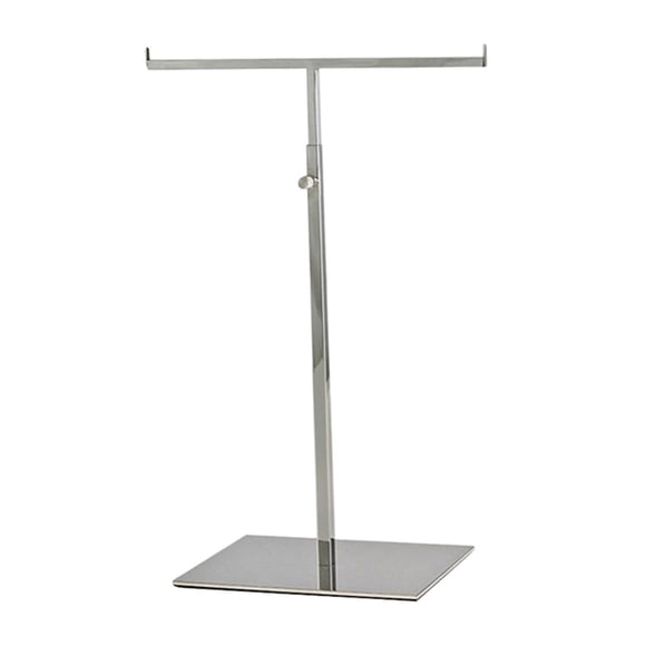 Soporte Independiente Del Gancho Doble Del Estante De Exhibición Del Bolso Del Metal Para El Tubo Cuadrado De Los Espejos De Las Bufandas De Sobremesa