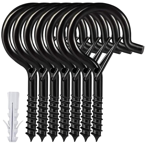 Ganchos de techo Etoolia 12 uds 5,5 cm negros para plantas