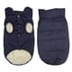 thumbnail image 1 of Chaqueta de invierno cortavientos para perros, abrigo cálido para perros, ropa para mascotas para clima frío con forro polar para perros pequeños, medianos y grandes, azul marino, 1 of 5