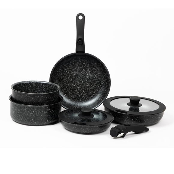 Batería de Cocina Antiadherente Granito 11 piezas Infini negro