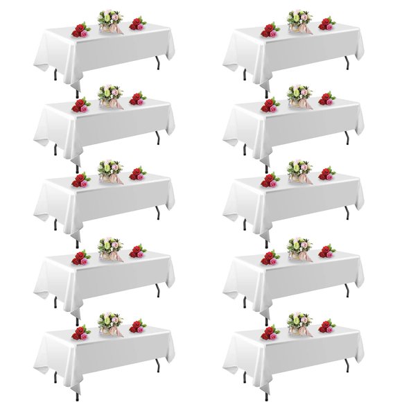 Mantel FINDYOU de poliéster blanco de 60 x 102 cm para mesa de 6 pies