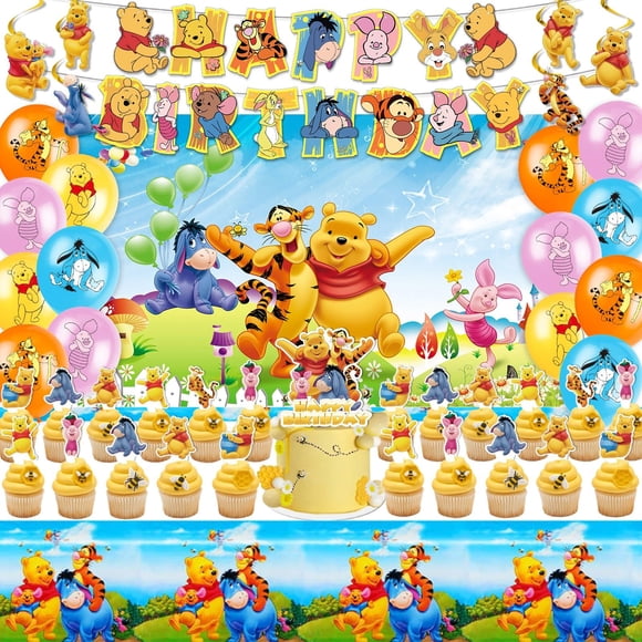 Kit de decoración para fiesta de cumpleaños de Winnie the Pooh DMORED