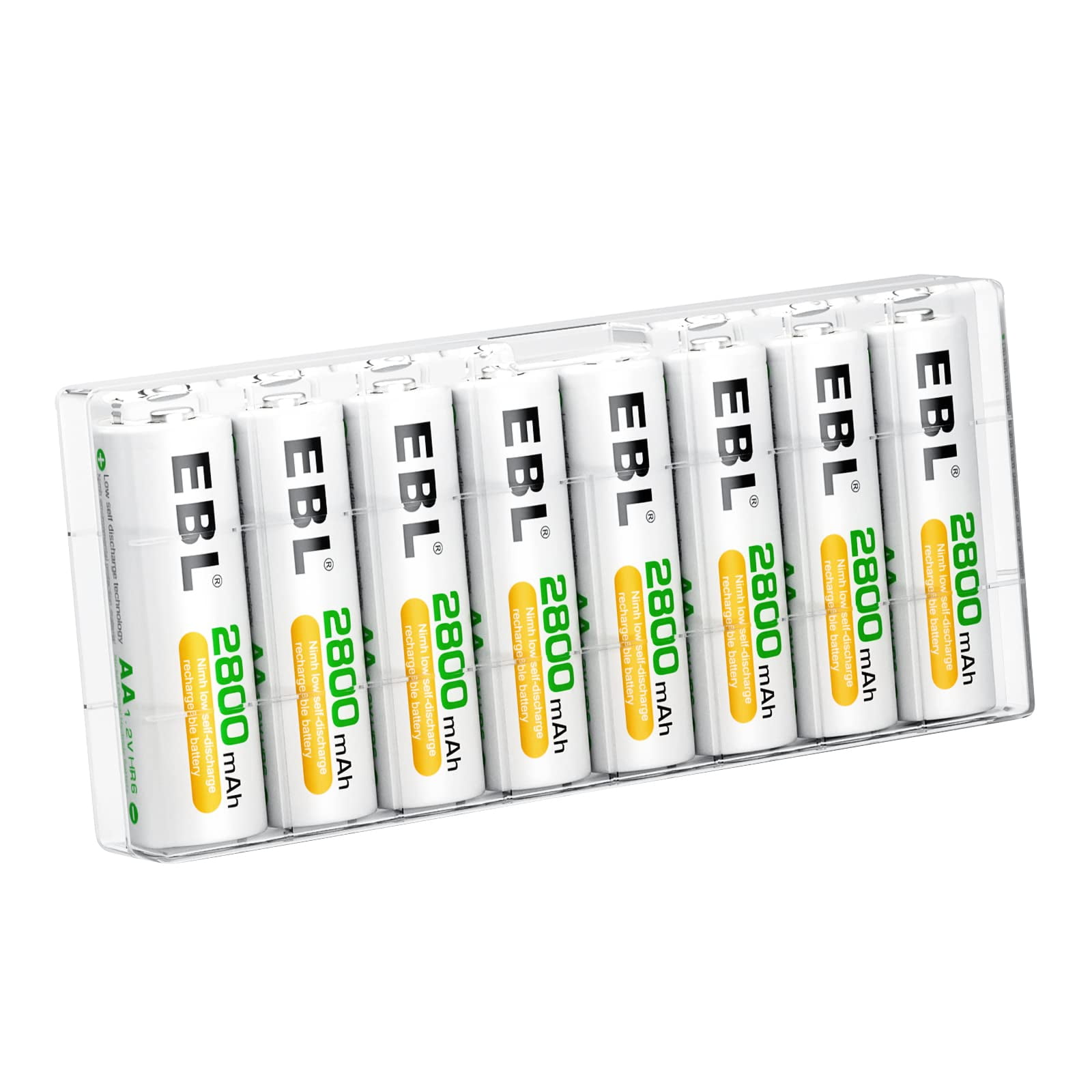 Baterías Recargables Ebl Aa 2800 Mah, Paquete De 8 Con Funda