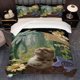 thumbnail image 1 of 3pcs Cat Dragonfly Collage Print Bedding Set Soft and Comfortable Duvet Cover with Pillowcases \u2013 Perfect for Home or Guest Room Use, 1 of 5