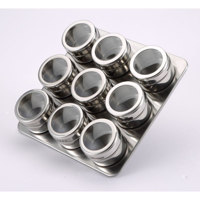 Bergner - Especiero Set 10 Piezas Acero Inoxidable Plateado