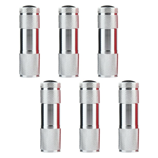 Linterna de luz violeta de 6 piezas y 9 LED, lámpara detectora de dinero UV