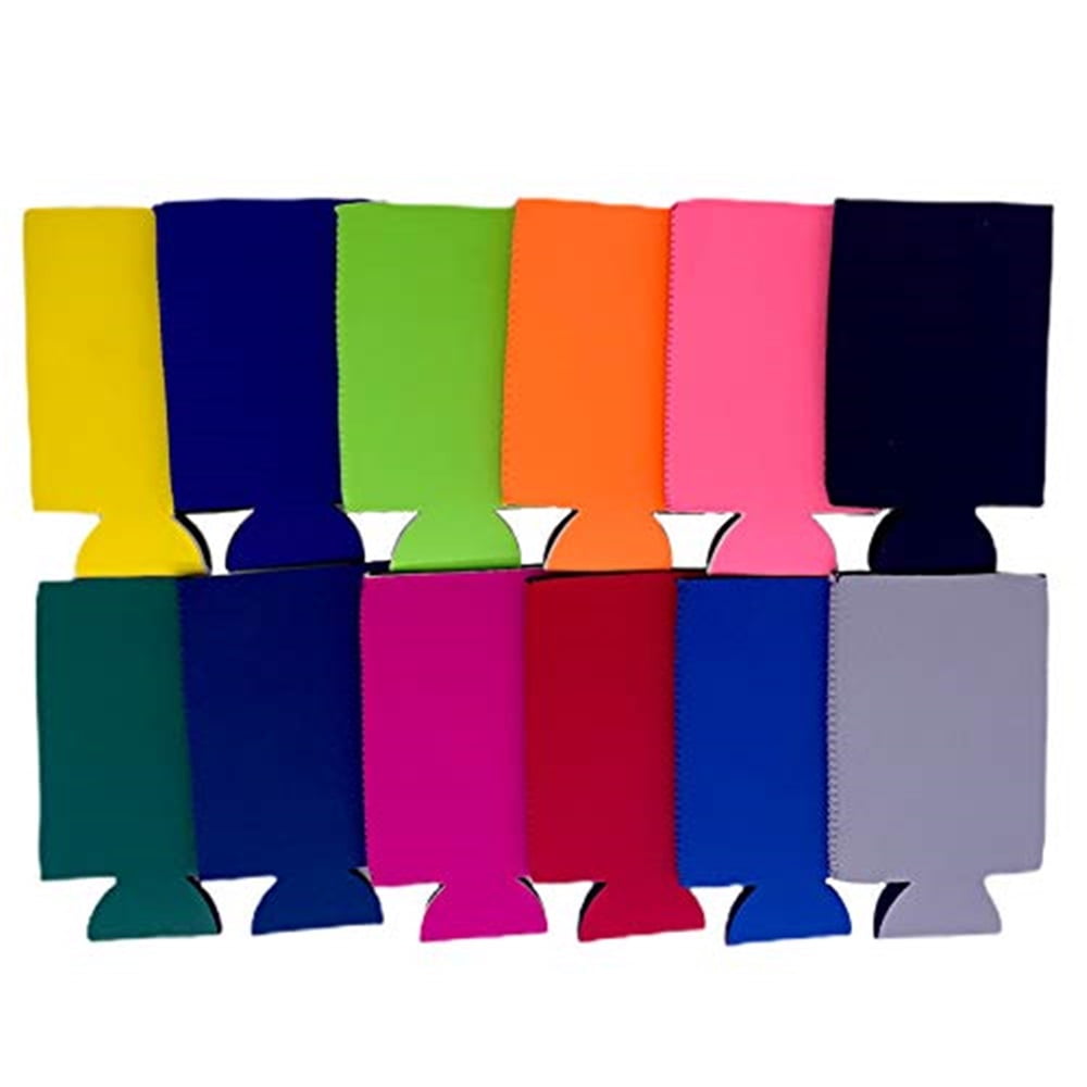 Xusx111 - Espuma En Blanco Pinta Vidrio Coolie (variedad Color 12 Paquete) - Cerveza En Blanco Puede Enfriador Mangas Cerveza Aislada Suave Acogedora Para Latas Coolies Simples Amigables A Granel Para